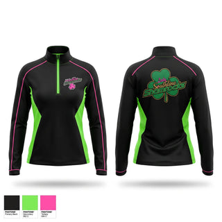 Quarter Zip Jacket, Southline Lady Shamrocks, Softball, Teamtime, Team time, sublimation, custom sports apparel, team uniforms, spirit wear, spiritwear, sports uniforms, custom shirts, team store, custom team store, fundraiser sports, apparel fundraiser
