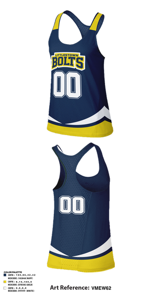 Womens Track Singlet, Littlestown bolts, Field Hockey, Teamtime, Team time, sublimation, custom sports apparel, team uniforms, spirit wear, spiritwear, sports uniforms, custom shirts, team store, custom team store, fundraiser sports, apparel fundraiser