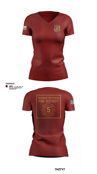 Womens Short Sleeve Vneck Shirt, Washington Parish Fire District 5, Fire Department, Teamtime, Team time, sublimation, custom sports apparel, team uniforms, spirit wear, spiritwear, sports uniforms, custom shirts, team store, custom team store, fundraiser sports, apparel fundraiser