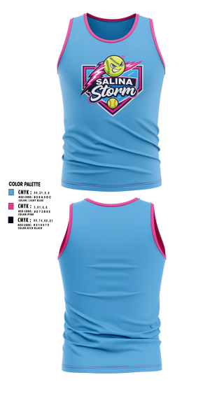 Tank Top, Salina Storm, Softball, Teamtime, Team time, sublimation, custom sports apparel, team uniforms, spirit wear, spiritwear, sports uniforms, custom shirts, team store, custom team store, fundraiser sports, apparel fundraiser