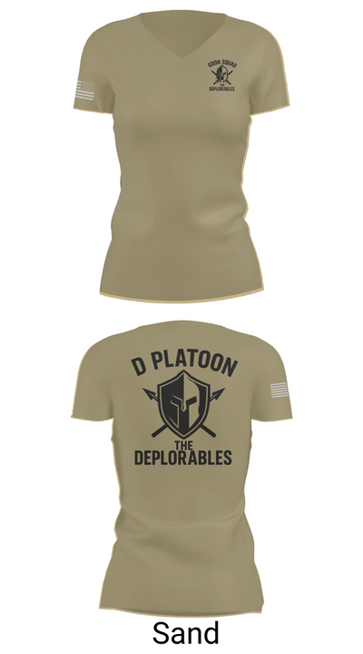 D Platoon 37319682 Women's Short Sleeve V-neck Shirt - 84