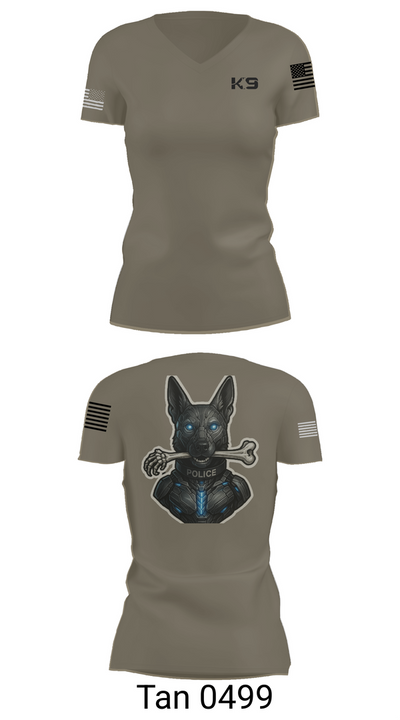 Willoughby K9 40647352 Women's Short Sleeve V-neck Shirt - 65