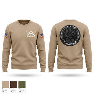 Crew Neck Sweatshirt, 2nd PLT, C co, 1-63 AR BN, Army, Teamtime, Team time, sublimation, custom sports apparel, team uniforms, spirit wear, spiritwear, sports uniforms, custom shirts, team store, custom team store, fundraiser sports, apparel fundraiser