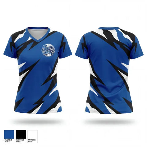 Womens Short Sleeve Vneck Shirt, Lady Lions, , Teamtime, Team time, sublimation, custom sports apparel, team uniforms, spirit wear, spiritwear, sports uniforms, custom shirts, team store, custom team store, fundraiser sports, apparel fundraiser