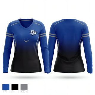 Womens Long Sleeve Vneck Shirt, DOG POUND, Baseball, Teamtime, Team time, sublimation, custom sports apparel, team uniforms, spirit wear, spiritwear, sports uniforms, custom shirts, team store, custom team store, fundraiser sports, apparel fundraiser