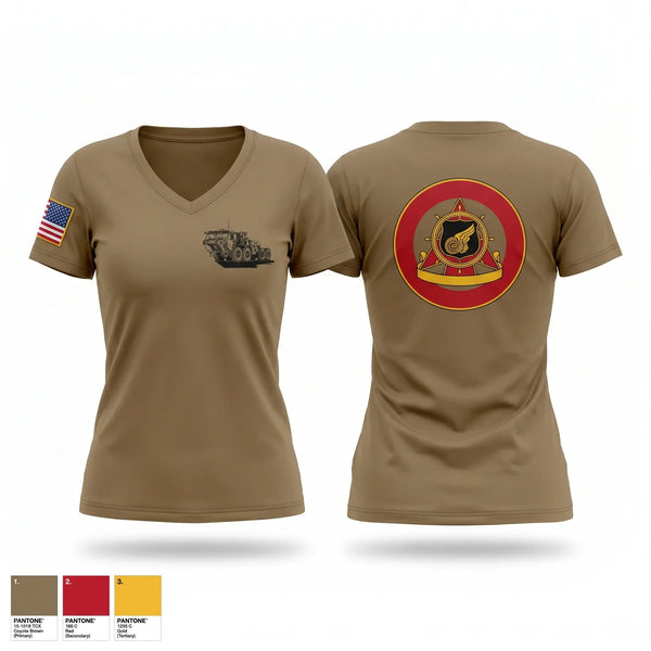 Womens Short Sleeve Vneck Shirt, 851st Transportation Company, Army, Teamtime, Team time, sublimation, custom sports apparel, team uniforms, spirit wear, spiritwear, sports uniforms, custom shirts, team store, custom team store, fundraiser sports, apparel fundraiser