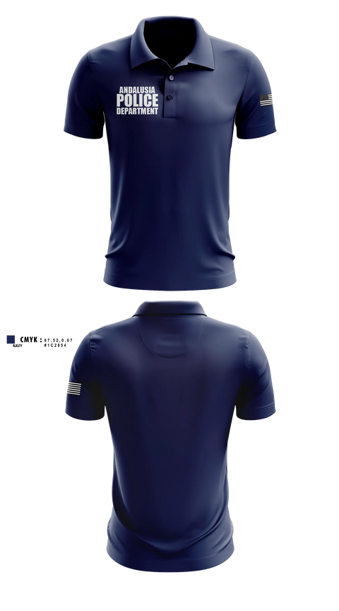 Long Sleeve Performance Polo, Andalusia Police Department, Police, Teamtime, Team time, sublimation, custom sports apparel, team uniforms, spirit wear, spiritwear, sports uniforms, custom shirts, team store, custom team store, fundraiser sports, apparel fundraiser