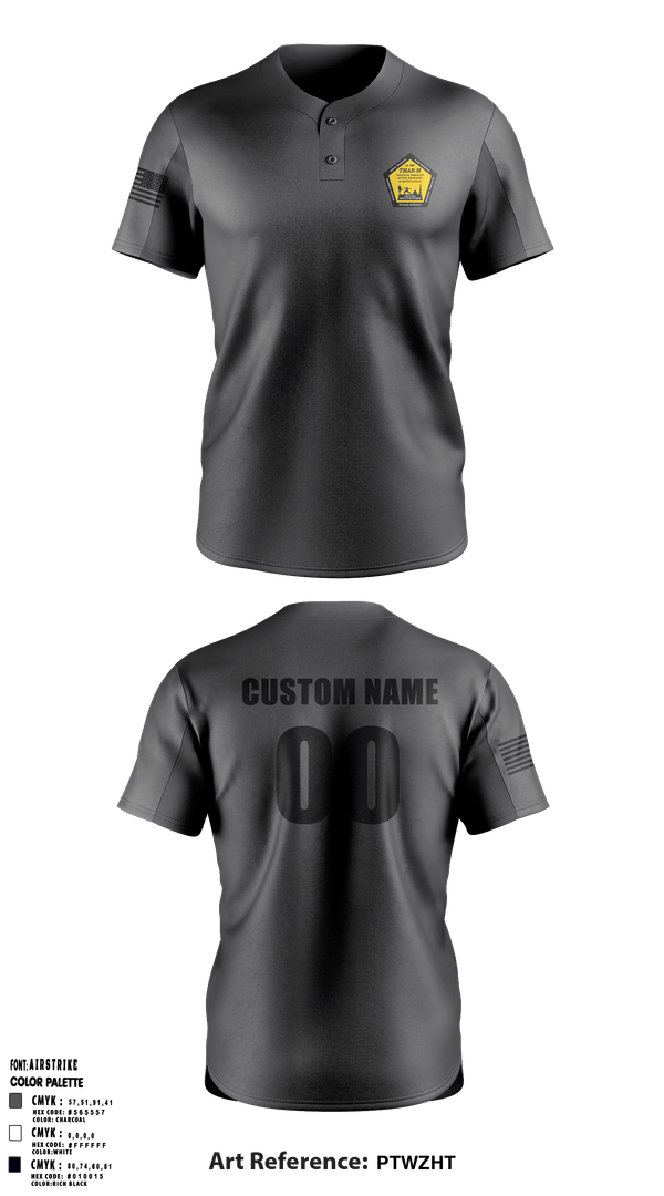 Two Button Baseball Jersey, AR-MEDCOM, Army, Teamtime, Team time, sublimation, custom sports apparel, team uniforms, spirit wear, spiritwear, sports uniforms, custom shirts, team store, custom team store, fundraiser sports, apparel fundraiser
