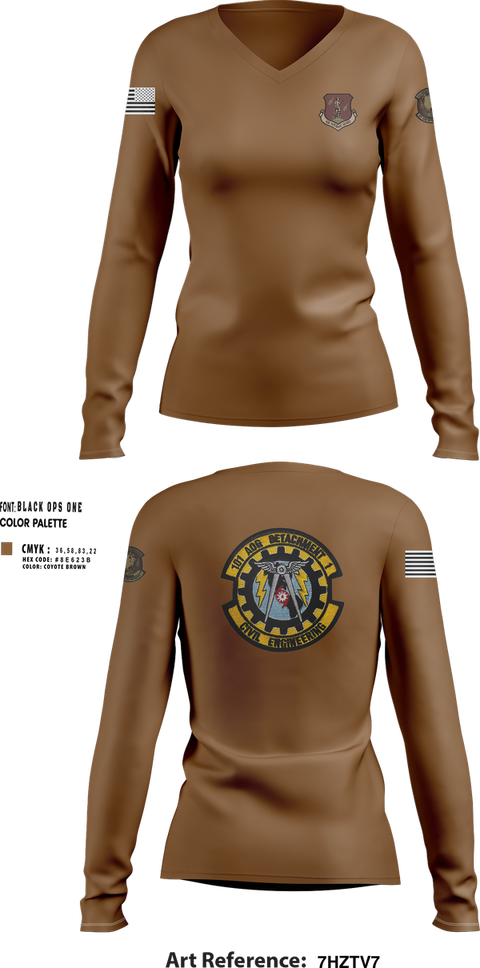 Womens Long Sleeve Vneck Shirt, DET 1 CE, , Teamtime, Team time, sublimation, custom sports apparel, team uniforms, spirit wear, spiritwear, sports uniforms, custom shirts, team store, custom team store, fundraiser sports, apparel fundraiser