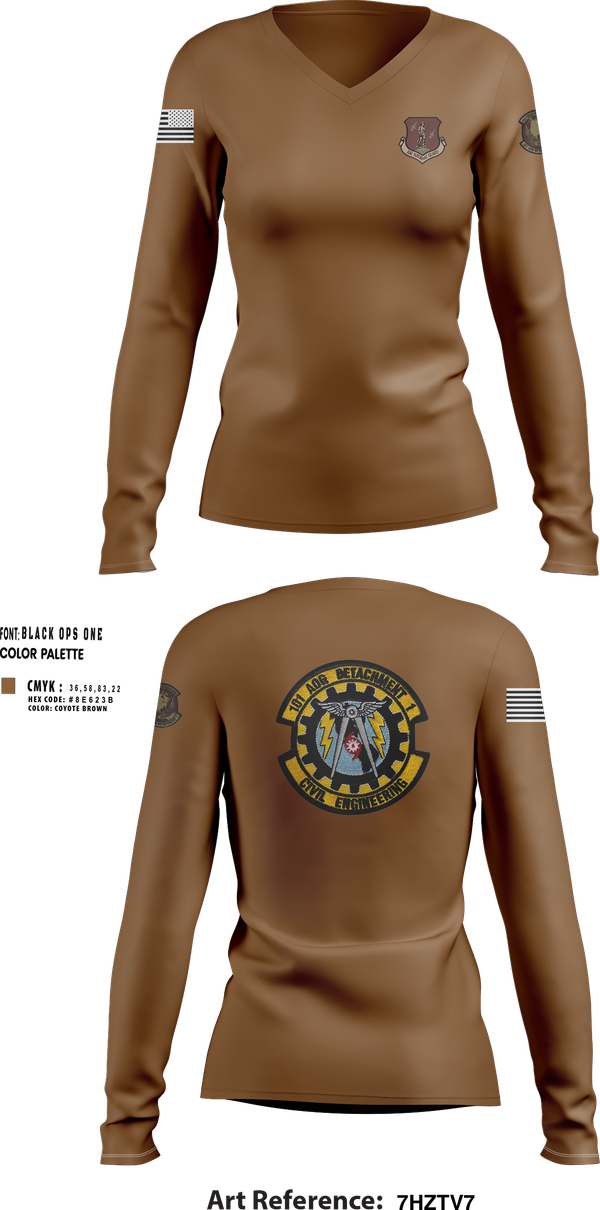 Womens Long Sleeve Vneck Shirt, DET 1 CE, , Teamtime, Team time, sublimation, custom sports apparel, team uniforms, spirit wear, spiritwear, sports uniforms, custom shirts, team store, custom team store, fundraiser sports, apparel fundraiser