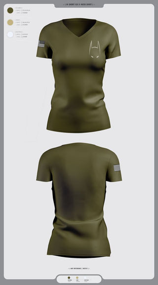 Womens Short Sleeve Vneck Shirt, Bat, Army, Teamtime, Team time, sublimation, custom sports apparel, team uniforms, spirit wear, spiritwear, sports uniforms, custom shirts, team store, custom team store, fundraiser sports, apparel fundraiser