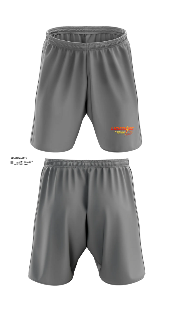 Athletic Shorts With Pockets, Lightning Force Athletics, Track & Field, Teamtime, Team time, sublimation, custom sports apparel, team uniforms, spirit wear, spiritwear, sports uniforms, custom shirts, team store, custom team store, fundraiser sports, apparel fundraiser