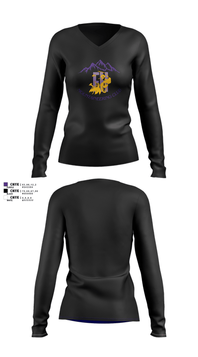 FHHS Mountaineering Club 71635730 Women's Long Sleeve V-neck Shirt - 3