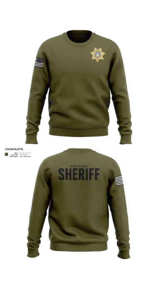 Crew Neck Sweatshirt, Butler County Sheriff’s Department, Police, Teamtime, Team time, sublimation, custom sports apparel, team uniforms, spirit wear, spiritwear, sports uniforms, custom shirts, team store, custom team store, fundraiser sports, apparel fundraiser