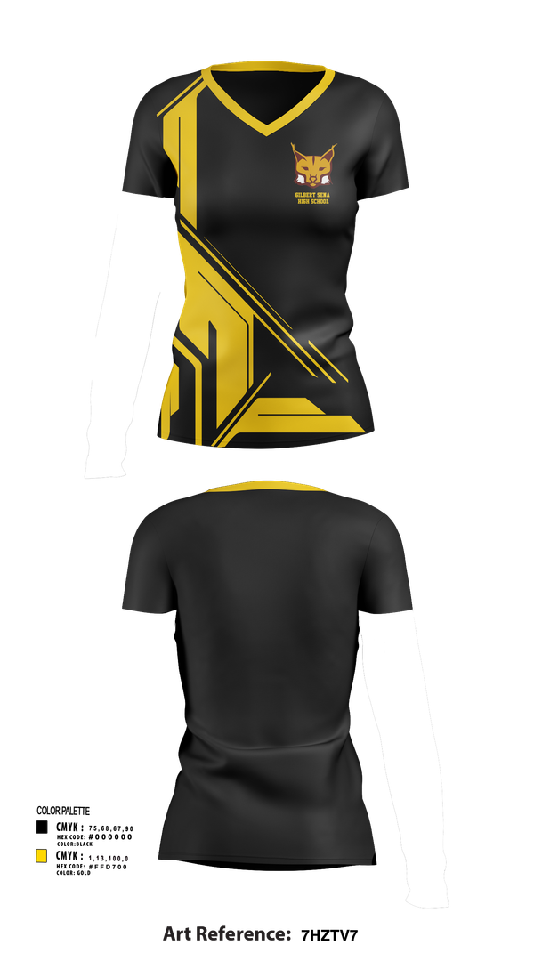 Womens Short Sleeve Vneck Shirt, Gilbert Sena High School, Spirit Store, Teamtime, Team time, sublimation, custom sports apparel, team uniforms, spirit wear, spiritwear, sports uniforms, custom shirts, team store, custom team store, fundraiser sports, apparel fundraiser
