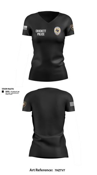 Womens Short Sleeve Vneck Shirt, Crockett Police Department, Police, Teamtime, Team time, sublimation, custom sports apparel, team uniforms, spirit wear, spiritwear, sports uniforms, custom shirts, team store, custom team store, fundraiser sports, apparel fundraiser