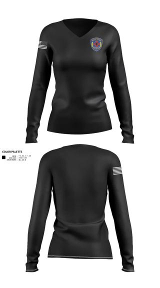 Womens Long Sleeve Vneck Shirt, Free State “DUSTOFF”, , Teamtime, Team time, sublimation, custom sports apparel, team uniforms, spirit wear, spiritwear, sports uniforms, custom shirts, team store, custom team store, fundraiser sports, apparel fundraiser