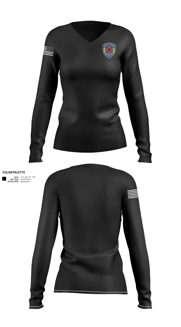 Womens Long Sleeve Vneck Shirt, Free State “DUSTOFF”, , Teamtime, Team time, sublimation, custom sports apparel, team uniforms, spirit wear, spiritwear, sports uniforms, custom shirts, team store, custom team store, fundraiser sports, apparel fundraiser