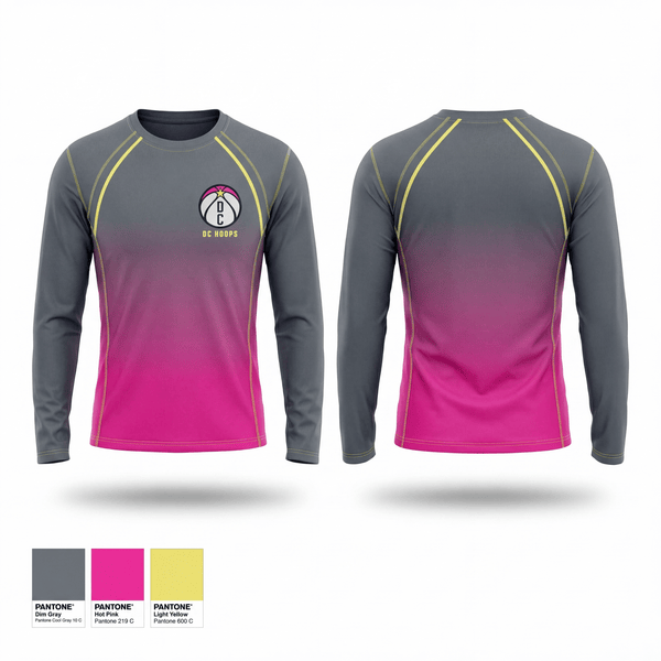 Long Sleeve Performance Shirt, DC Hoops, Women's Basketball, Teamtime, Team time, sublimation, custom sports apparel, team uniforms, spirit wear, spiritwear, sports uniforms, custom shirts, team store, custom team store, fundraiser sports, apparel fundraiser