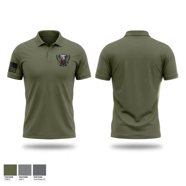 Short Sleeve Performance Polo, 509th Steel Legion, Army, Teamtime, Team time, sublimation, custom sports apparel, team uniforms, spirit wear, spiritwear, sports uniforms, custom shirts, team store, custom team store, fundraiser sports, apparel fundraiser