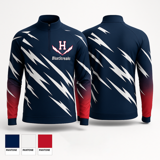 Quarter Zip Jacket, BlueStreaks, Track & Field, Teamtime, Team time, sublimation, custom sports apparel, team uniforms, spirit wear, spiritwear, sports uniforms, custom shirts, team store, custom team store, fundraiser sports, apparel fundraiser