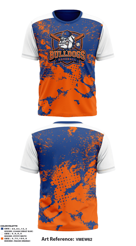 Short Sleeve Performance Shirt, Lucy Addison MS Bulldogs, Baseball, Teamtime, Team time, sublimation, custom sports apparel, team uniforms, spirit wear, spiritwear, sports uniforms, custom shirts, team store, custom team store, fundraiser sports, apparel fundraiser