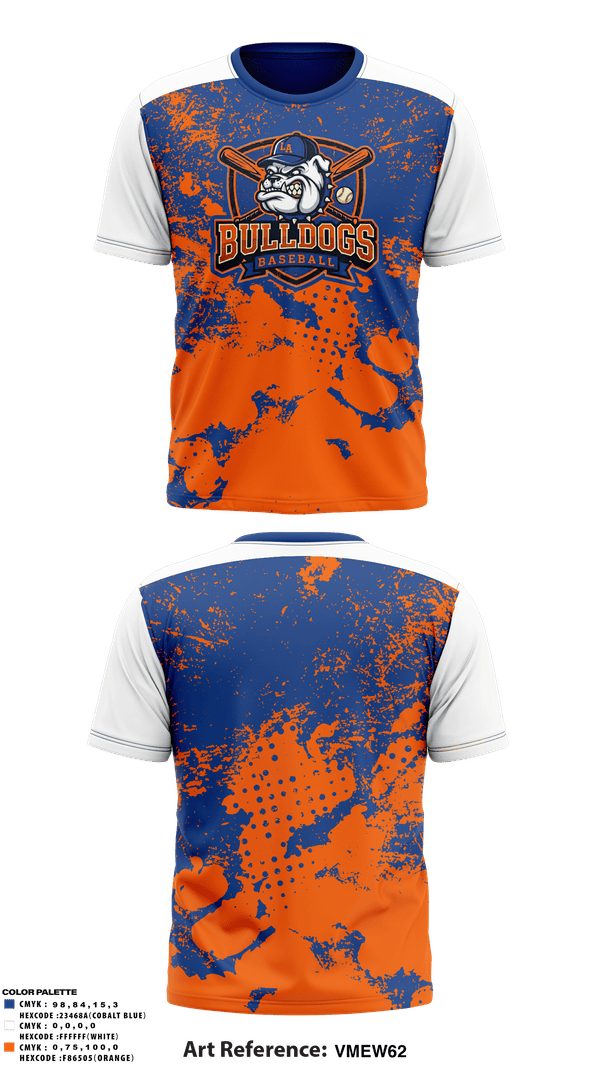 Short Sleeve Performance Shirt, Lucy Addison MS Bulldogs, Baseball, Teamtime, Team time, sublimation, custom sports apparel, team uniforms, spirit wear, spiritwear, sports uniforms, custom shirts, team store, custom team store, fundraiser sports, apparel fundraiser