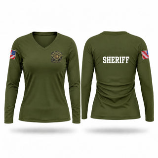 Womens Long Sleeve Vneck Shirt, Berkeley County Sheriffs Office, Police, Teamtime, Team time, sublimation, custom sports apparel, team uniforms, spirit wear, spiritwear, sports uniforms, custom shirts, team store, custom team store, fundraiser sports, apparel fundraiser