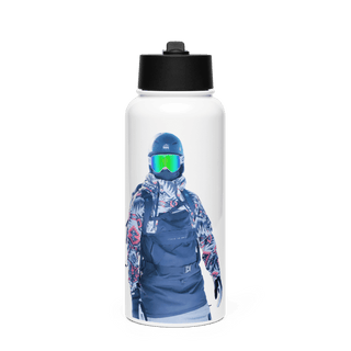 SHON988 44028293 Stainless Steel Water Bottle with a Straw Lid
