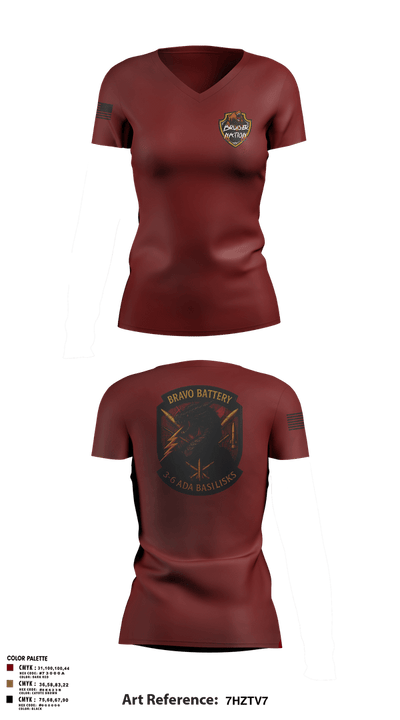 Bravo 3-6 ADA 76703101 Women's Short Sleeve V-neck Shirt - 105