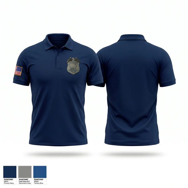 Short Sleeve Performance Polo, Davenport Union of Professional Police, Police, Teamtime, Team time, sublimation, custom sports apparel, team uniforms, spirit wear, spiritwear, sports uniforms, custom shirts, team store, custom team store, fundraiser sports, apparel fundraiser
