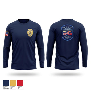 Long Sleeve Performance Shirt, Natchez Police Department, Police, Teamtime, Team time, sublimation, custom sports apparel, team uniforms, spirit wear, spiritwear, sports uniforms, custom shirts, team store, custom team store, fundraiser sports, apparel fundraiser