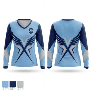 Womens Long Sleeve Vneck Shirt, Suffern, Track & Field, Teamtime, Team time, sublimation, custom sports apparel, team uniforms, spirit wear, spiritwear, sports uniforms, custom shirts, team store, custom team store, fundraiser sports, apparel fundraiser