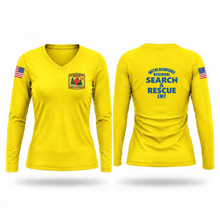 Womens Long Sleeve Vneck Shirt, Withlacoochee Regional Search and Rescue Squad, Inc., EMS/EMT, Teamtime, Team time, sublimation, custom sports apparel, team uniforms, spirit wear, spiritwear, sports uniforms, custom shirts, team store, custom team store, fundraiser sports, apparel fundraiser