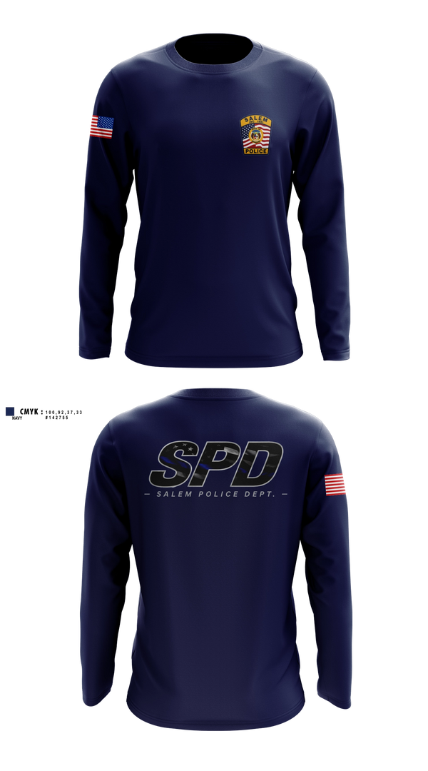 Long Sleeve Performance Shirt, Salem Police Department, Police, Teamtime, Team time, sublimation, custom sports apparel, team uniforms, spirit wear, spiritwear, sports uniforms, custom shirts, team store, custom team store, fundraiser sports, apparel fundraiser