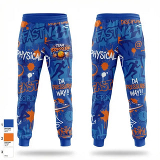 Sweatpants, Team Pressure, Men's Basketball, Teamtime, Team time, sublimation, custom sports apparel, team uniforms, spirit wear, spiritwear, sports uniforms, custom shirts, team store, custom team store, fundraiser sports, apparel fundraiser