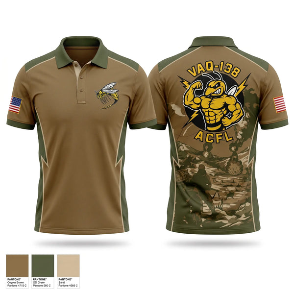 Short Sleeve Performance Polo, VAQ-138, Navy, Teamtime, Team time, sublimation, custom sports apparel, team uniforms, spirit wear, spiritwear, sports uniforms, custom shirts, team store, custom team store, fundraiser sports, apparel fundraiser