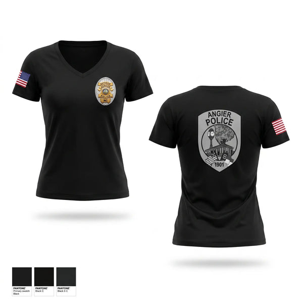 Womens Short Sleeve Vneck Shirt, Angier Police, Police, Teamtime, Team time, sublimation, custom sports apparel, team uniforms, spirit wear, spiritwear, sports uniforms, custom shirts, team store, custom team store, fundraiser sports, apparel fundraiser