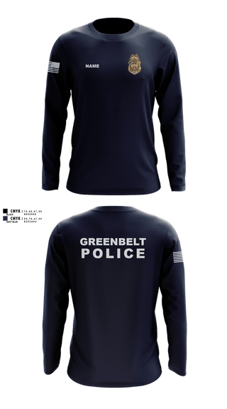 Long Sleeve Performance Shirt, Greenbelt Police Department, Police, Teamtime, Team time, sublimation, custom sports apparel, team uniforms, spirit wear, spiritwear, sports uniforms, custom shirts, team store, custom team store, fundraiser sports, apparel fundraiser