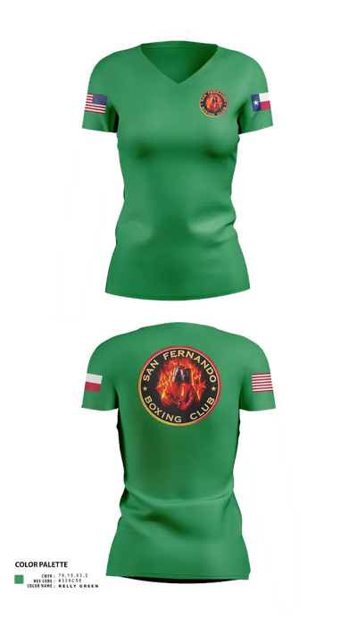 San Fernando Boxing Club 92427997 Women's Short Sleeve V-neck Shirt - 51 (1)