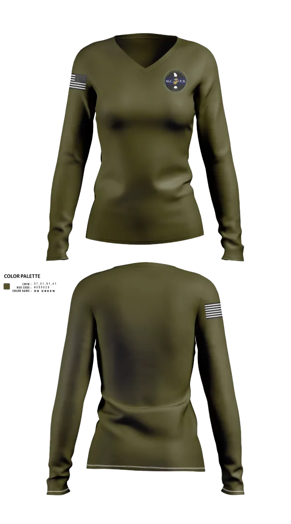 Womens Long Sleeve Vneck Shirt, MCPD Albany, , Teamtime, Team time, sublimation, custom sports apparel, team uniforms, spirit wear, spiritwear, sports uniforms, custom shirts, team store, custom team store, fundraiser sports, apparel fundraiser