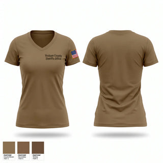 Womens Short Sleeve Vneck Shirt, Yoakum County Sheriff’s Office, Police, Teamtime, Team time, sublimation, custom sports apparel, team uniforms, spirit wear, spiritwear, sports uniforms, custom shirts, team store, custom team store, fundraiser sports, apparel fundraiser