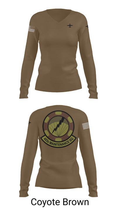 403 Maintenance Sqd 80013271 Women's Long Sleeve V-neck Shirt - 17