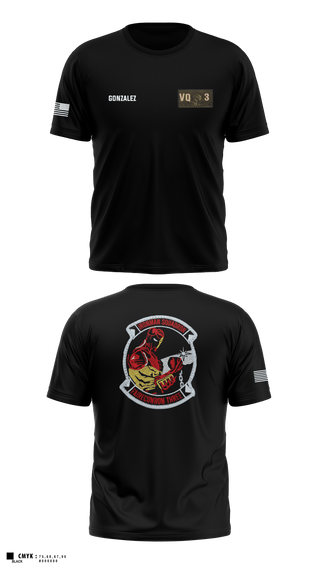 Old School Cotton Feel Shirt, VQ-3 DET TRVS, Navy, Teamtime, Team time, sublimation, custom sports apparel, team uniforms, spirit wear, spiritwear, sports uniforms, custom shirts, team store, custom team store, fundraiser sports, apparel fundraiser