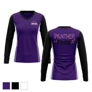 Womens Long Sleeve Vneck Shirt, Eastland Prep Panthers, Men's Soccer, Teamtime, Team time, sublimation, custom sports apparel, team uniforms, spirit wear, spiritwear, sports uniforms, custom shirts, team store, custom team store, fundraiser sports, apparel fundraiser
