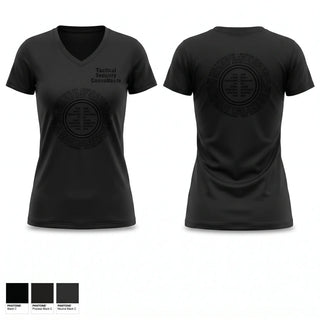 Womens Short Sleeve Vneck Shirt, Tactical Security Consultants, , Teamtime, Team time, sublimation, custom sports apparel, team uniforms, spirit wear, spiritwear, sports uniforms, custom shirts, team store, custom team store, fundraiser sports, apparel fundraiser