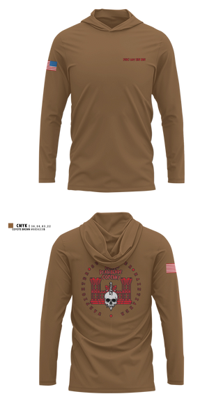 Long Sleeve Performance Shirt with hood, Forward support company 107 engineer battalion, National Guard, Teamtime, Team time, sublimation, custom sports apparel, team uniforms, spirit wear, spiritwear, sports uniforms, custom shirts, team store, custom team store, fundraiser sports, apparel fundraiser