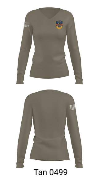 Womens Long Sleeve Vneck Shirt, B.CO 2/13th 15X, Army, Teamtime, Team time, sublimation, custom sports apparel, team uniforms, spirit wear, spiritwear, sports uniforms, custom shirts, team store, custom team store, fundraiser sports, apparel fundraiser