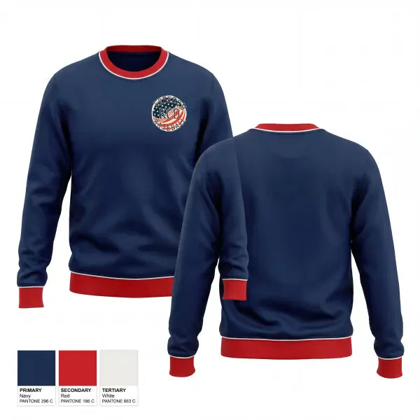 Crew Neck Sweatshirt, KCD Freedom, Baseball, Teamtime, Team time, sublimation, custom sports apparel, team uniforms, spirit wear, spiritwear, sports uniforms, custom shirts, team store, custom team store, fundraiser sports, apparel fundraiser