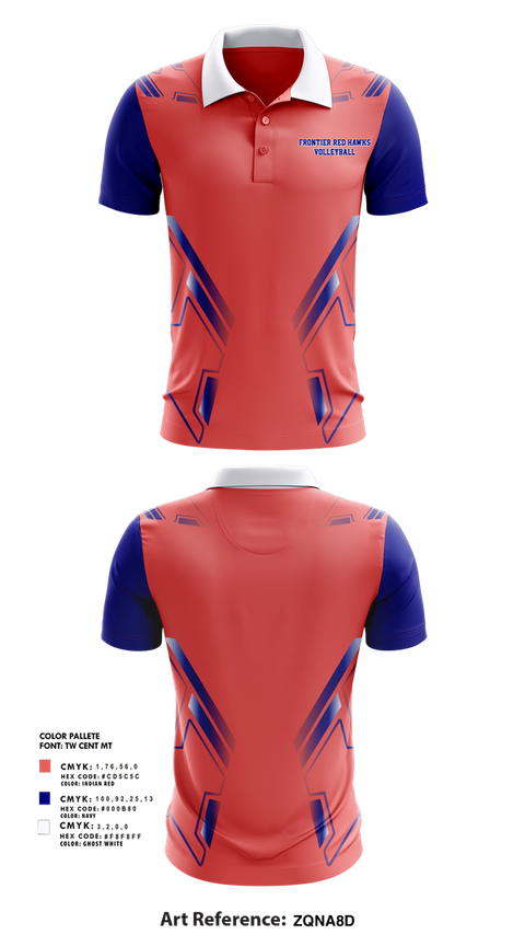 Short Sleeve Performance Polo, Frontier Red Hawks, Women's Volleyball, Teamtime, Team time, sublimation, custom sports apparel, team uniforms, spirit wear, spiritwear, sports uniforms, custom shirts, team store, custom team store, fundraiser sports, apparel fundraiser